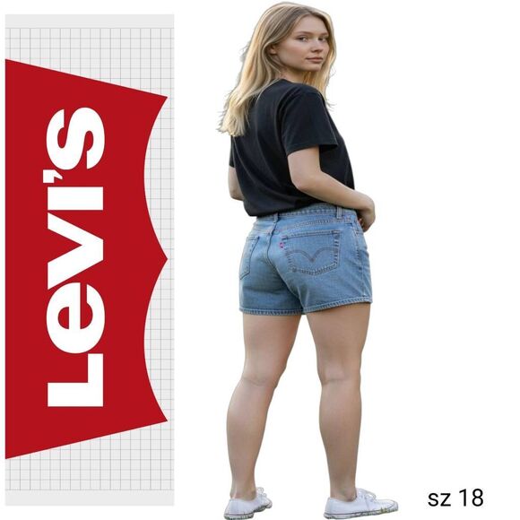 Levi's Relaxed 550 Blue Denim Jean Shorts - Picture 7 of 7